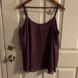 Torrid Chiffon Double Layer Crop Swing Tank— Plum